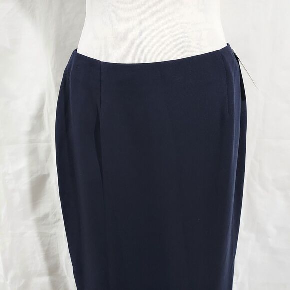 Style & Co Long Maxi Skirt Womens Size 12P Navy Blue Straight Zipper NWT - Picture 3 of 11
